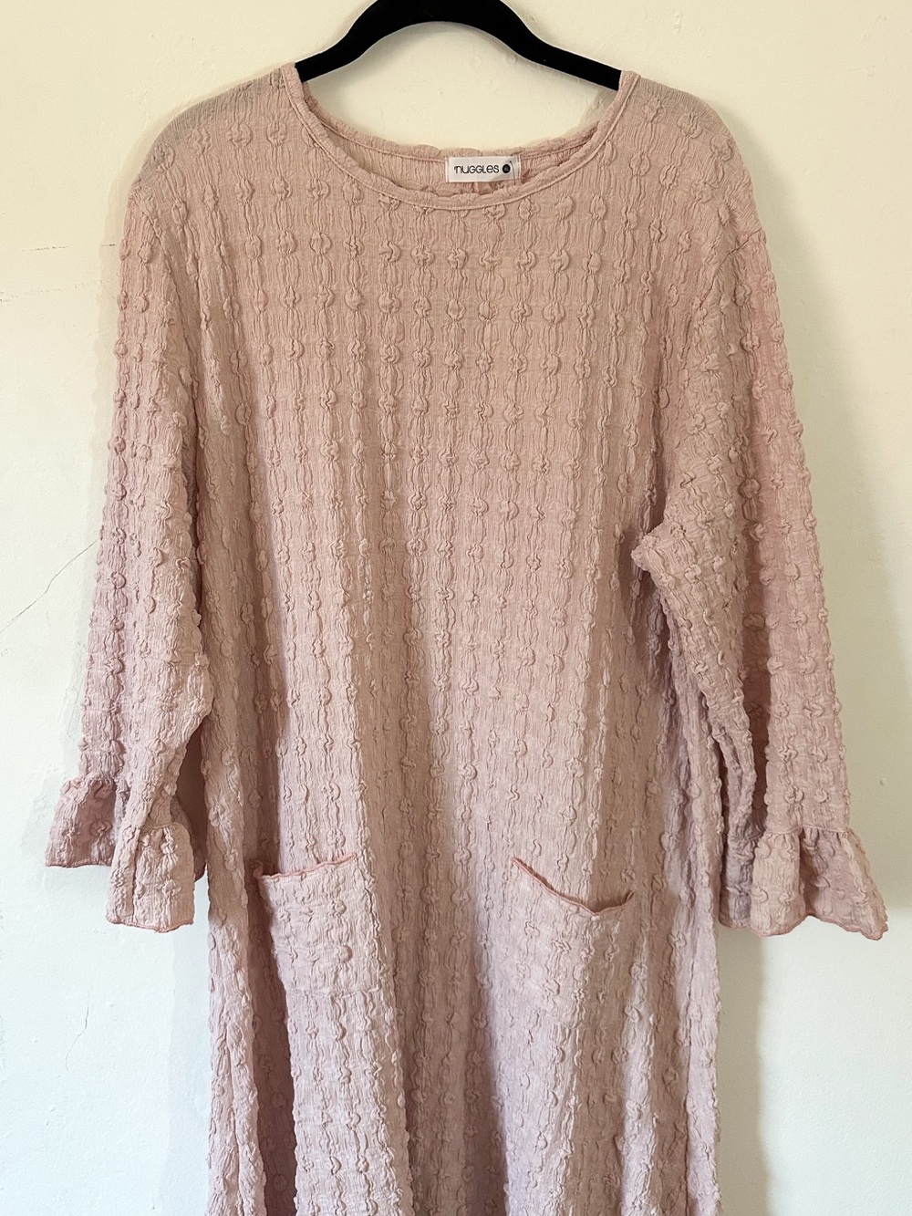 NUGGLES Blush Pink Textured dress - Picture 2 of 4